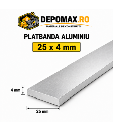 Platbanda aluminiu 25 x 4 mm, 6 metri (EN-AW 6060)